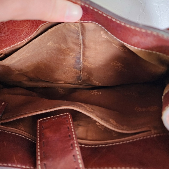 Fossil Sedona li Vintage Italian Scoop Red Leather Shoulder Bag - Picture 12 of 13